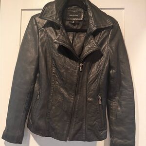 Jones New York black Leather Jacket size M